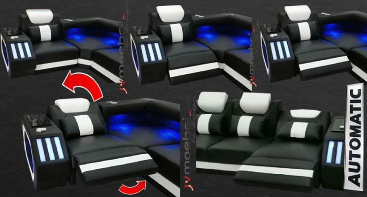 Design Leather Upholstery Seat Leather Upholstery Landscape Room Living Sofa Corner with USB