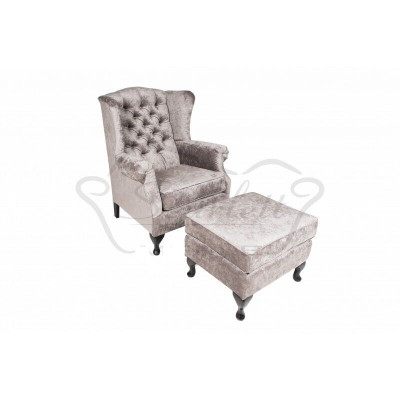Stool Beige Designer Luxury Stool Upholstery Seat Textile Relax Side Sofa