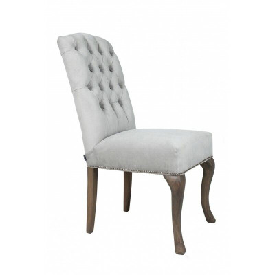 Gray Chesterfield x6 Armchairs Designer Wooden Feet Luxurious Set of 6