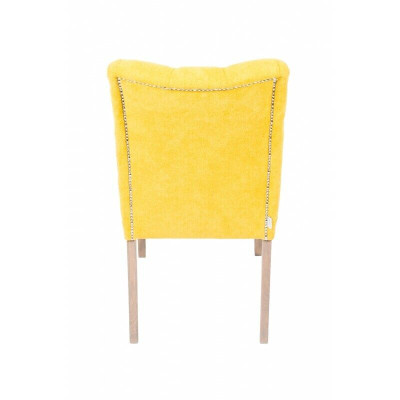 Yellow Chesterfield Chair -Set exclusive x6 upholstered chairs Dining room seating furniture