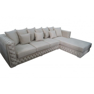 Chesterfield Design Sofa Corner sofa Upholstery Seat Corner suite Modern Textile