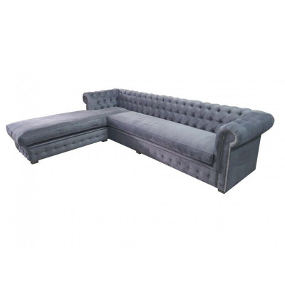 Velvet Corner sofa Chesterfield Textile Fabric Corner sofa Sofa Upholstery Couch Corner suite