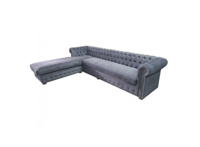Velvet Corner sofa Chesterfield Textile Fabric Corner sofa Sofa Upholstery Couch Corner suite