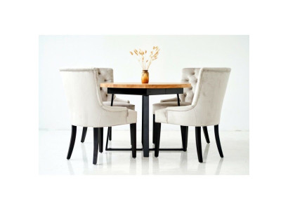Design Dining room Table + 6 Chesterfield Armchairs Seat Group Chairs