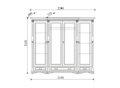 Classic Cabinets Wardrobe Wall Unit Wardrobe Solid Colonial Style O4D