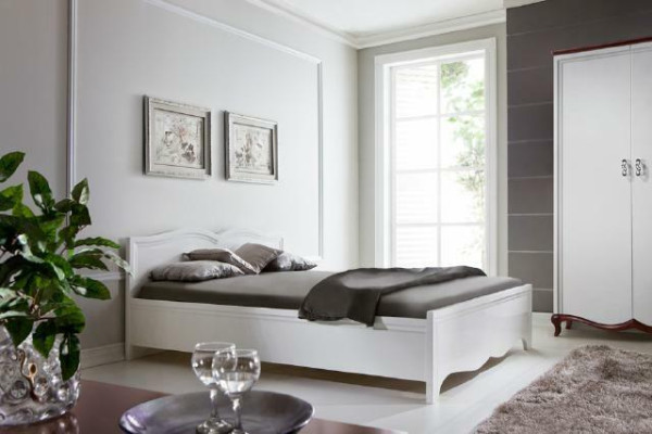 Double bed Milano Classic Bed Beds Marriage Bedroom Wood Designer new MI-2