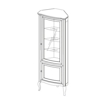 Corner cabinet Solid wood wooden cabinet Classic Display case showcase cabinet - PR-W-N