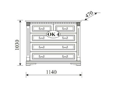 Classic Chest of drawers Chests of drawers Wardrobe Sideboard Solid Furniture Colonial new OK4