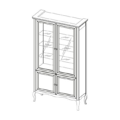 Wardrobe Classic Display case display cabinet Solid wood Real wood - Model PR-W2