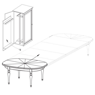 Large table dining table wooden table conference table extendable 290cm model FL-S1