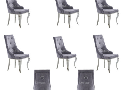 6x Chair Chesterfield Designer Upholstery Chairs Seat Textile Suite new