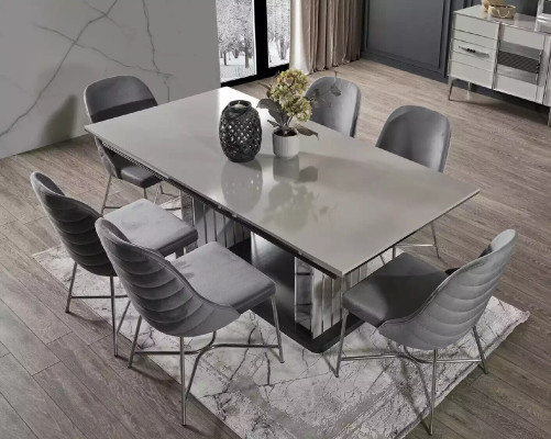 Gray dining room furniture Dining table Chairs Set Dining set Modern Furniture