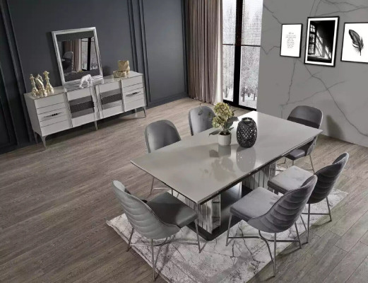 Gray dining room furniture Dining table Chairs Set Dining set Modern Furniture