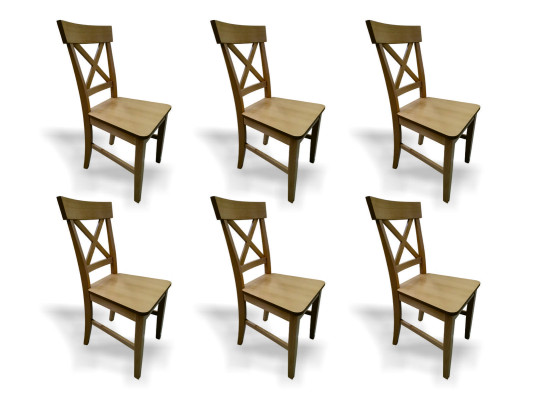 Dining room Chairs Lehn Wood 6x Chair Set Seat Upholstery Suite Immediately