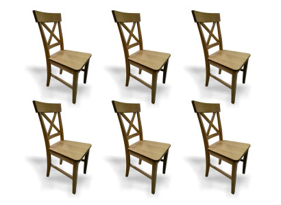 Dining room Chairs Lehn Wood 6x Chair Set Seat Upholstery Suite Immediately