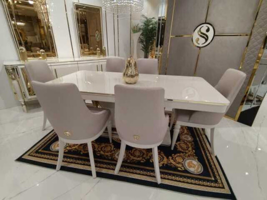 Set 4x Chairs Dining room Set Modern Dining room chair Upholstered chair Design Furniture