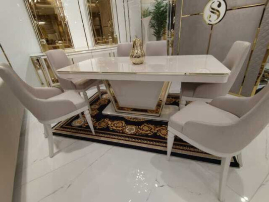 Set 4x Chairs Dining room Set Modern Dining room chair Upholstered chair Design Furniture