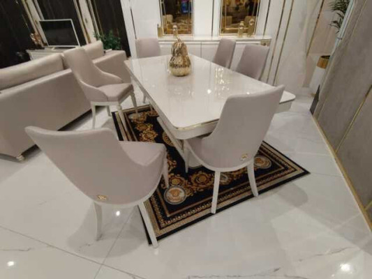 Set 4x Chairs Dining room Set Modern Dining room chair Upholstered chair Design Furniture