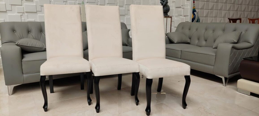 Designer 3x Chairs Dining room Chair Kitchen chair luxury Chairs Wood White Immediately