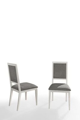 Chair Dining room chair Wood Fabric Dining room Chairs Design Armchair Gray new Lehn new