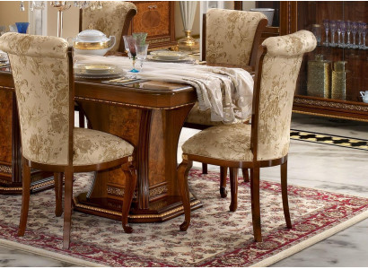 Chair Wood Brown Italian Furniture Upholstery Living room Leaning Chairs Luxury Armchair