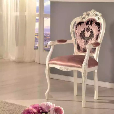 Chair with Armrest Dining room chair Wood Classic r Furniture Upholstery Textile