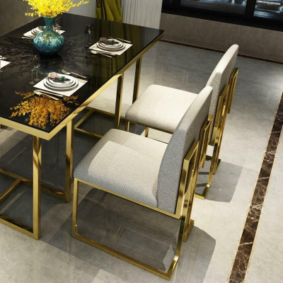 Chair Set Seat Upholstery Swing Dining room Chairs Lehn Textile Modern Luxury