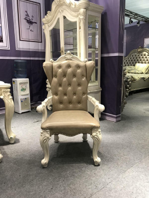 Chair Throne Armchair Wood Set Dining room Designer Antique Style Rococo Baroque