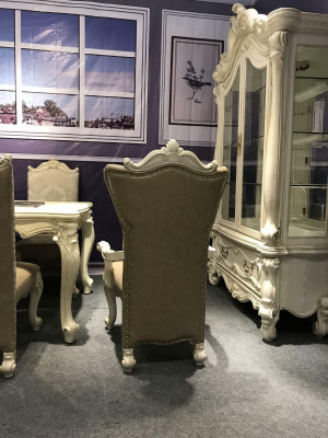 Chair Throne Armchair Wood Set Dining room Designer Antique Style Rococo Baroque