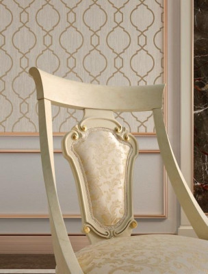 Dining room chair Chair Dining room Chairs Wood Design Style Baroque Beige Leaning Seat