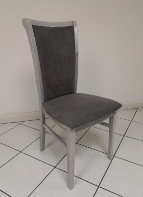 Dining room chair Wood Chair Gray Fabric Lehnst Chairs Relax Design Armchair Italy