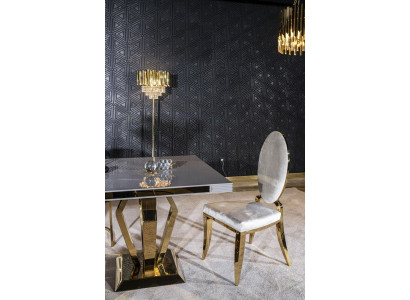 Dining room Chair White Luxury Metal with Textile Chairs Style Modern Armchair