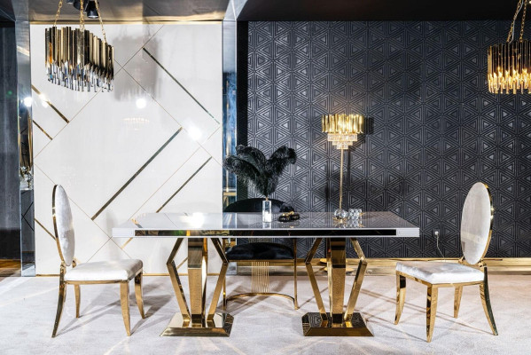 Dining room Chair White Luxury Metal with Textile Chairs Style Modern Armchair