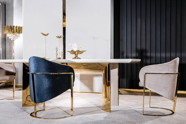 Dining room Chair Luxury Chair Metal with Textile new Chairs Style Modern