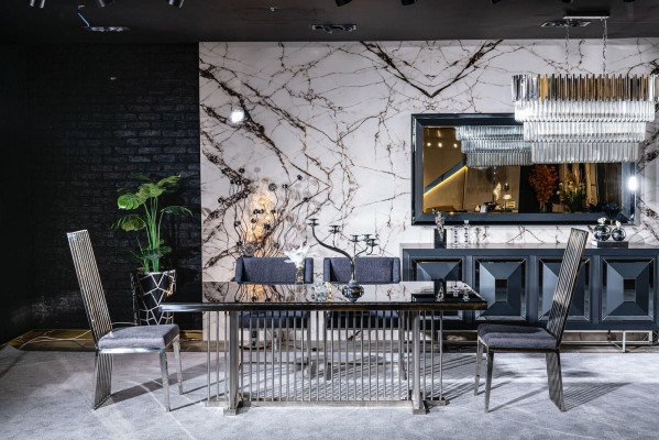 Dining room chair luxury metal with textile chairs style modern armchair