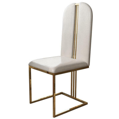 stainless steel Chair Dining room Leather Chair Chairs stainless steel Designer Gold
