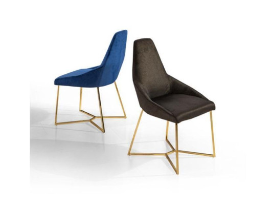 Designer Textile Chair stainless steel Furniture Modern Single Seater Luxury Dining room