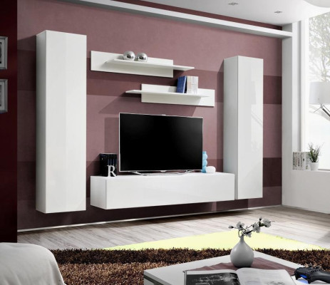 Wall unit Complete e Living room Furnishings 5pcs. Set of wall shelves TV lowboard