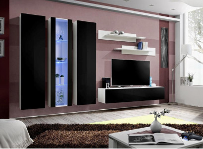Wall unit Luxury Living room Furniture Complete e Set 6 pcs Designer Furnishings