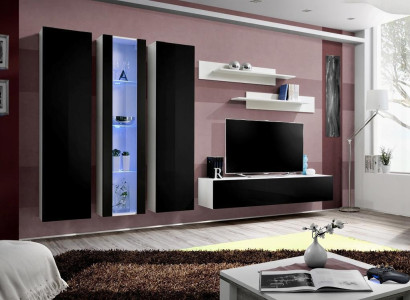 Wall unit Luxury Living room Furniture Complete e Set 6 pcs Designer Furnishings