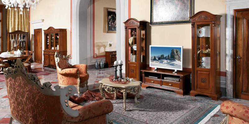 Wall unit Set Vitrinen Display case Chest of drawers Living room Furniture Furnishings Suite Solid wood