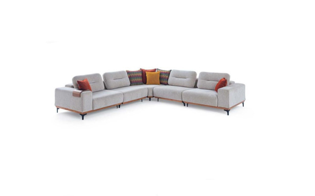 White exclusive s L-shape upholstered sofa Designer Corner sofa Living room Seater