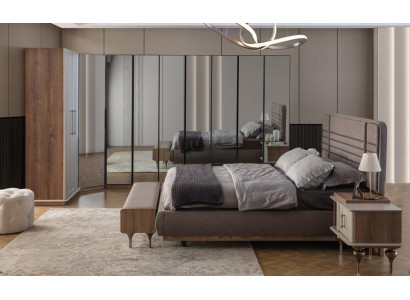 Designer Bedroom Set Double bed 2x Bedside tables Corner cabinet 4 pieces