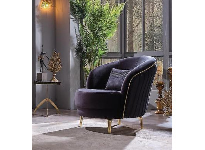 Modern Armchair Luxury Stainless Steel Feet Living room Seater Wood Upholstered furniture