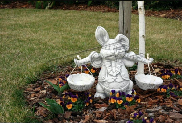 Garden Decoration Rabbit Patio Stone Figures Decorative Nature Statue