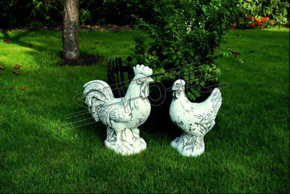 Garden Decoration Chicken Patio Stone Figures Figure Decorative White Statue