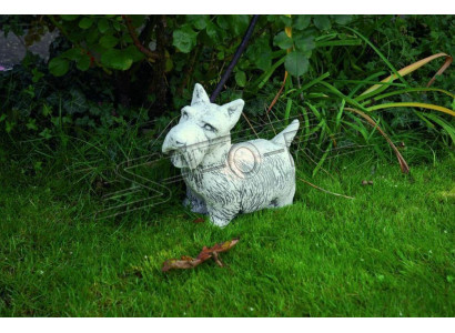 Garden Decoration Dog Patio Stone Figures Decorative White Statue Figure