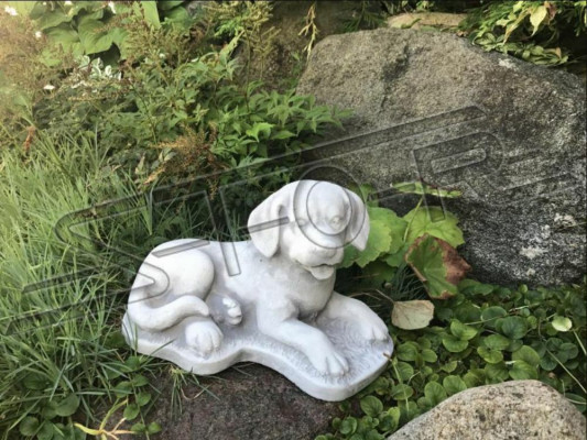 Garden Decoration Dog Stone Patio Figure Figurines Decorative Statue White