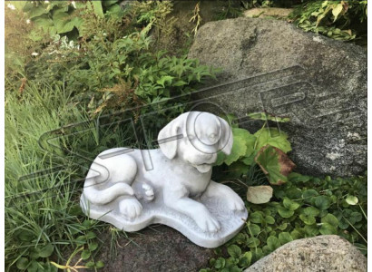 Garden Decoration Dog Stone Patio Figure Figurines Decorative Statue White