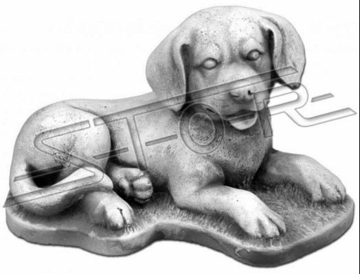 Garden Decoration Dog Stone Patio Figure Figurines Decorative Statue White